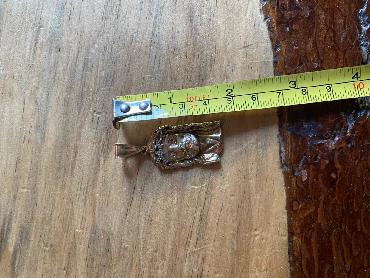 10k Jesus Face Pendant Charm - photo 3