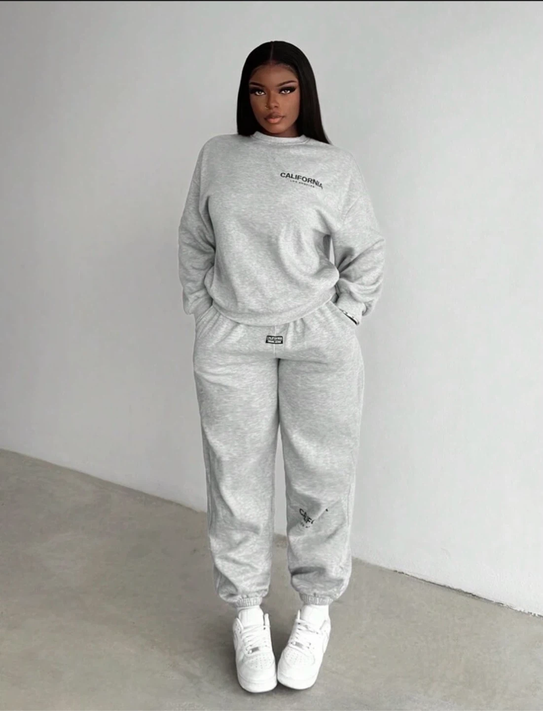 Grey Sweatshirt and Jogger Set