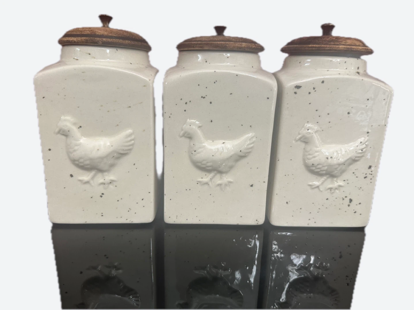Charming Farmhouse Style Ceramic Canister Set (3 Piece)