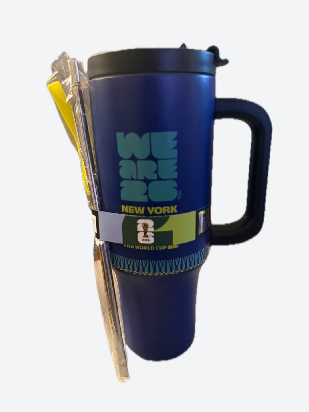FIFA  NY Insulated Travel Tumbler with Handle & Straw