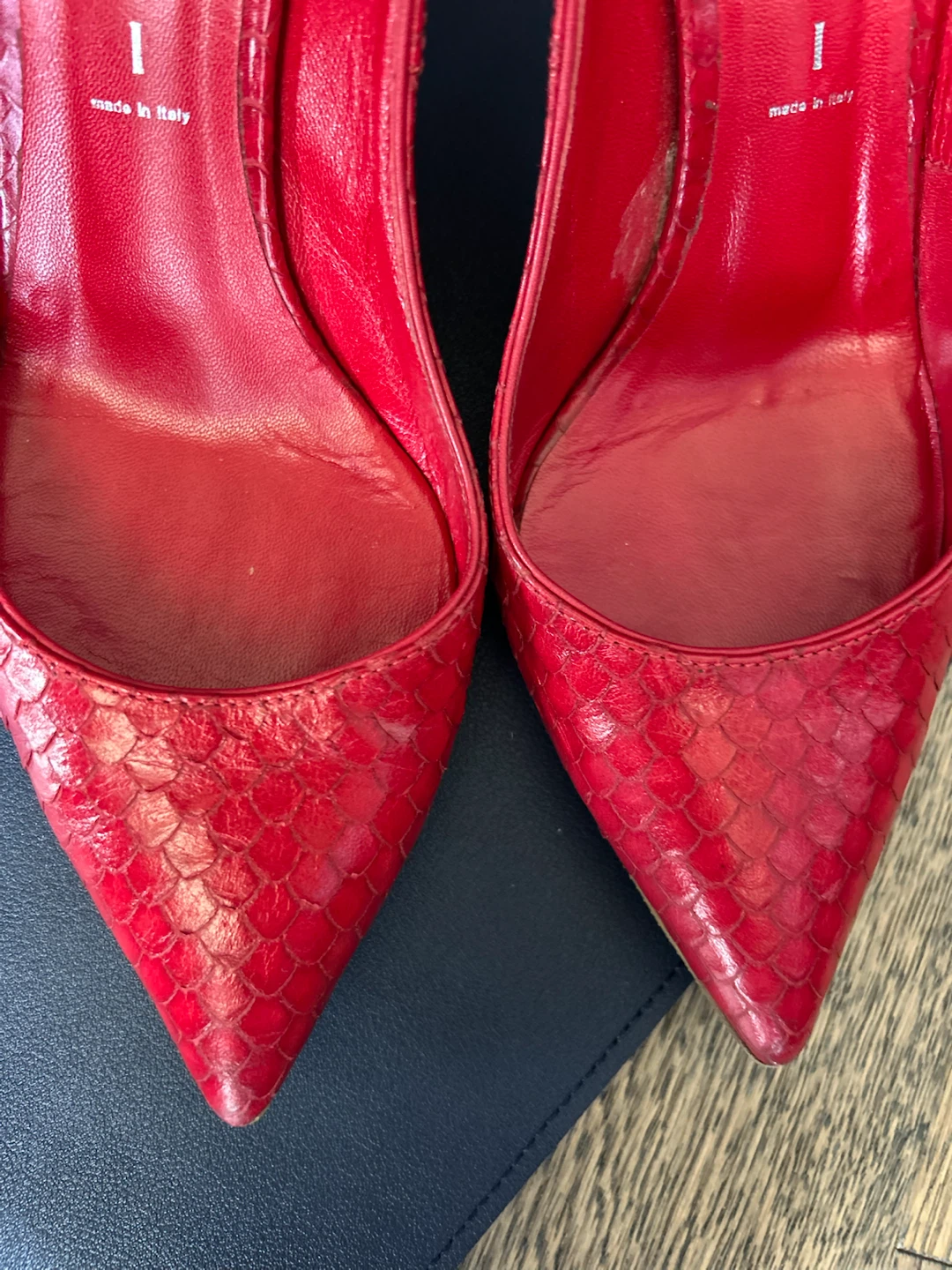 Casadei Red Snake Print Heels - photo 3