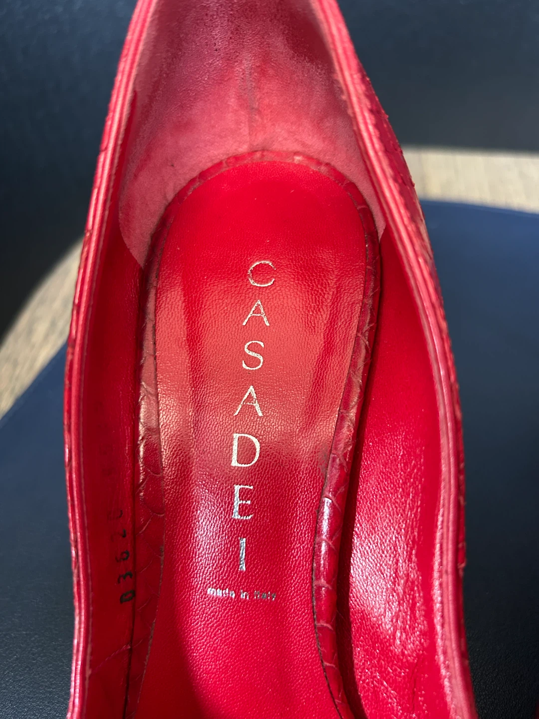 Casadei Red Snake Print Heels - photo 4
