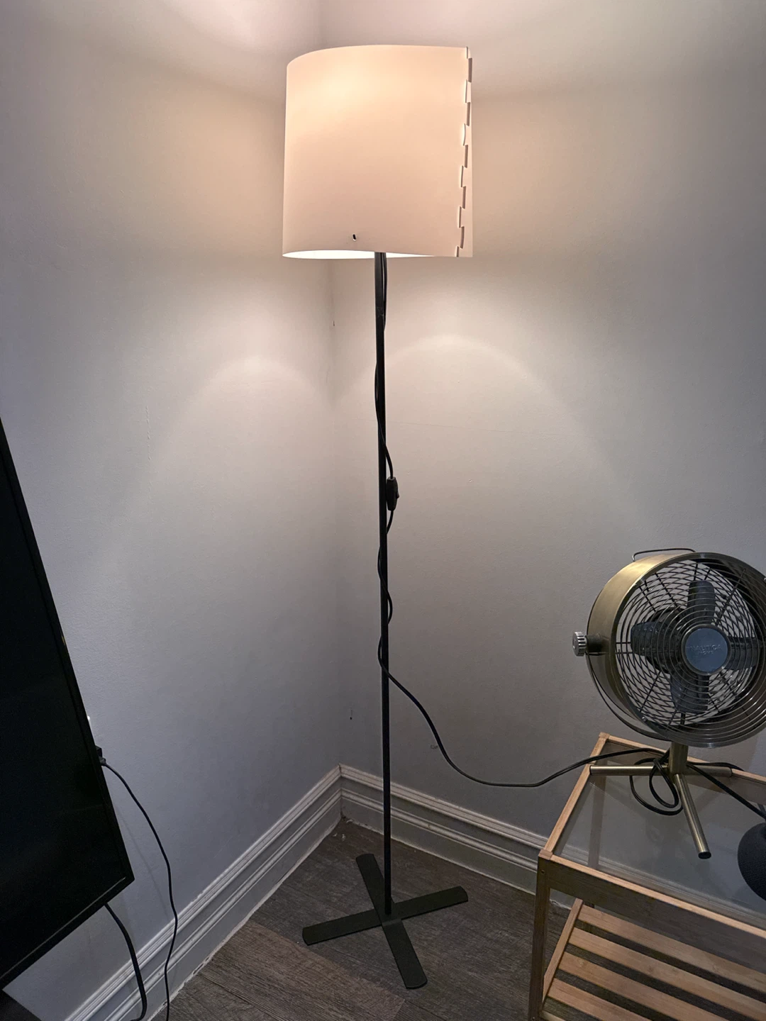 Black Floor Lamp with White Shade - photo 2