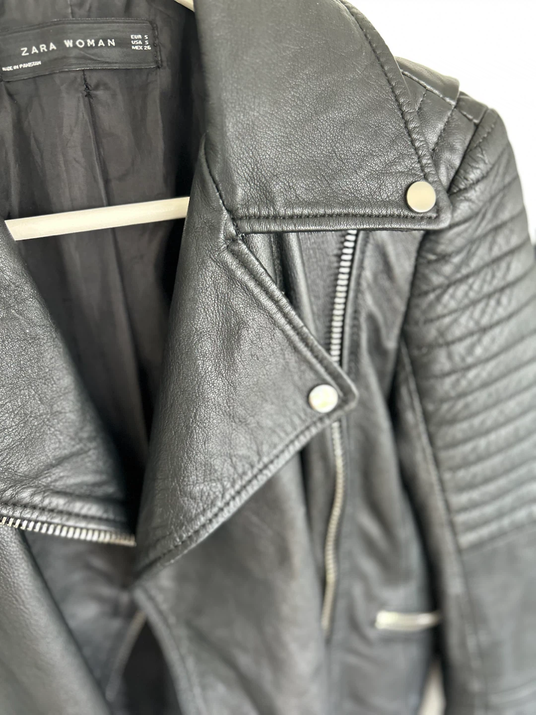 ZARA WOMAN Black Faux Leather Biker Jacket - photo 2