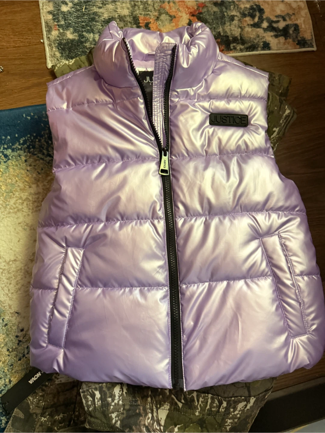 Justice Puffer Vest Lavender Metallic