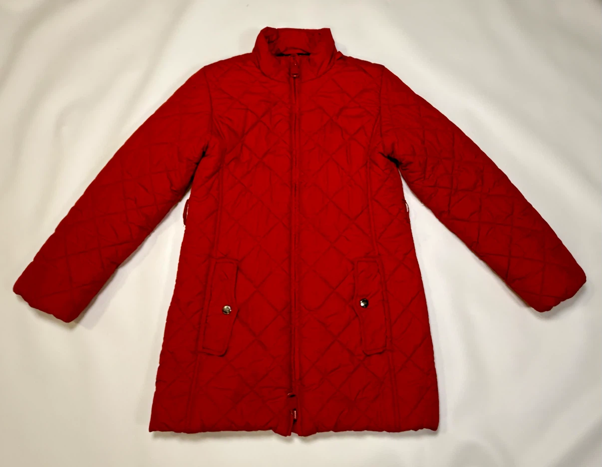 Burberry Kids Red Quilted Jacket Coat Size 8Y (128 cm)