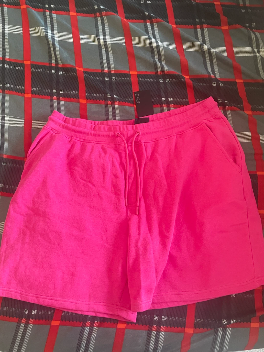 Pink Cotton Blend Shorts