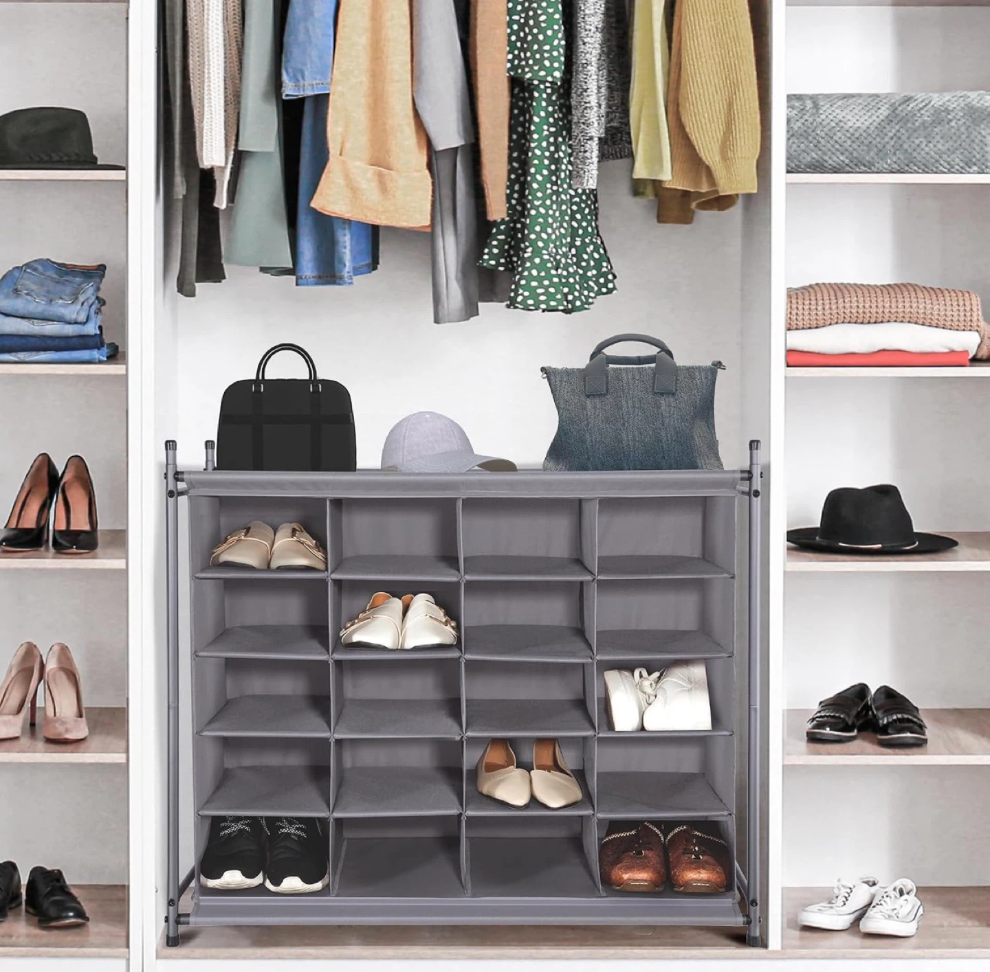 Storage MANIAC 16-Cube Shoe Rack Organizer - Grey - photo 2
