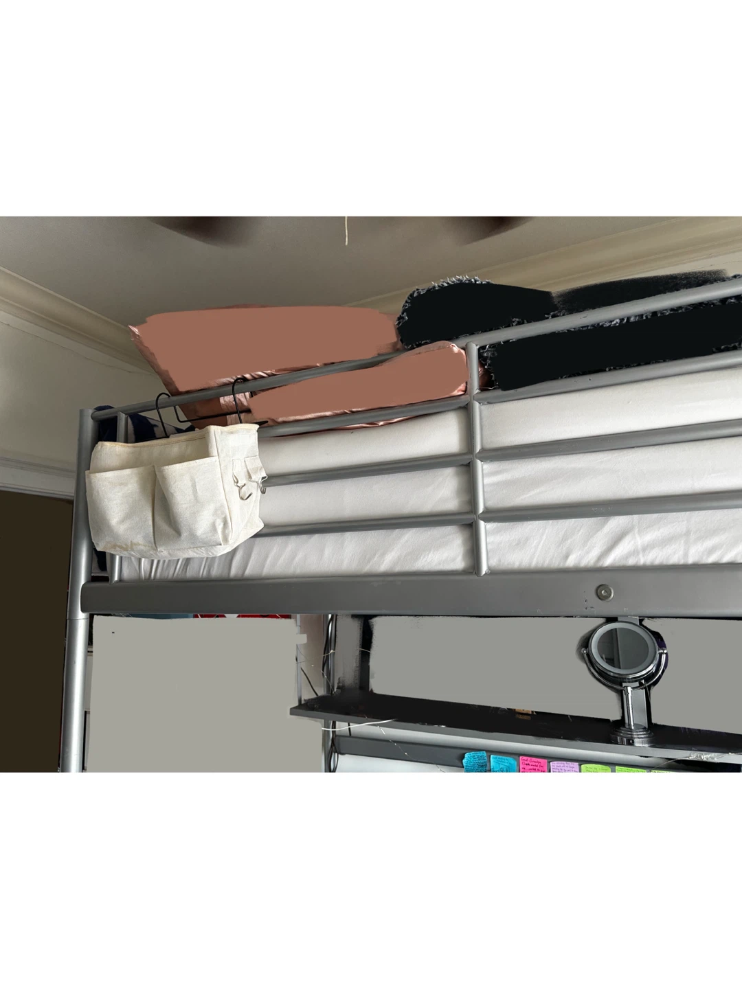 Large Metal Loft Bed with Large Desk - photo 3