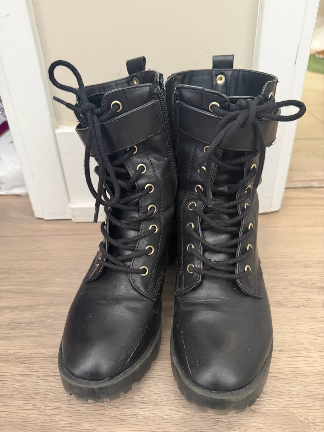 Juicy Couture Black Combat Boots Size 6