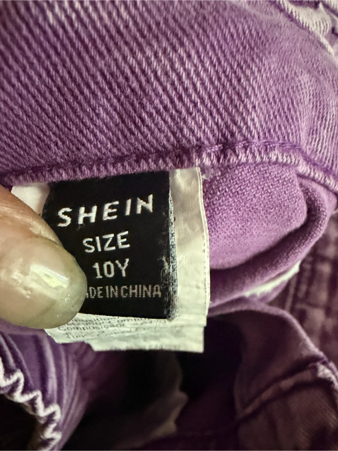SHEIN Purple Denim Shorts Size 10Y