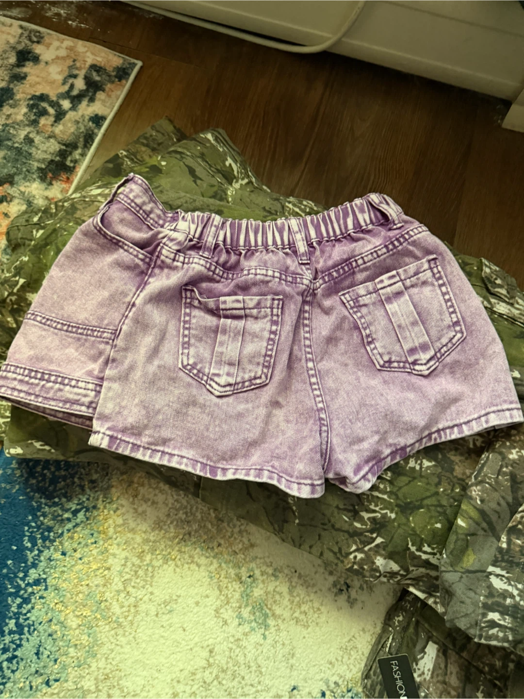 SHEIN Purple Denim Shorts Size 10Y - photo 2