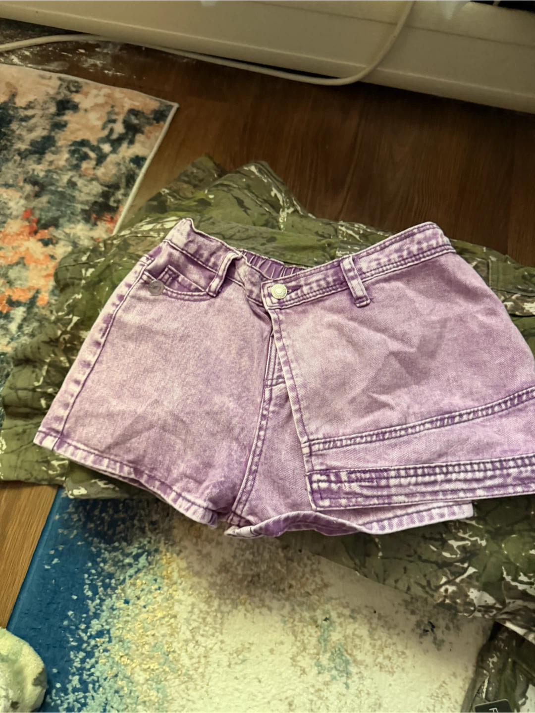SHEIN Purple Denim Shorts Size 10Y - photo 3