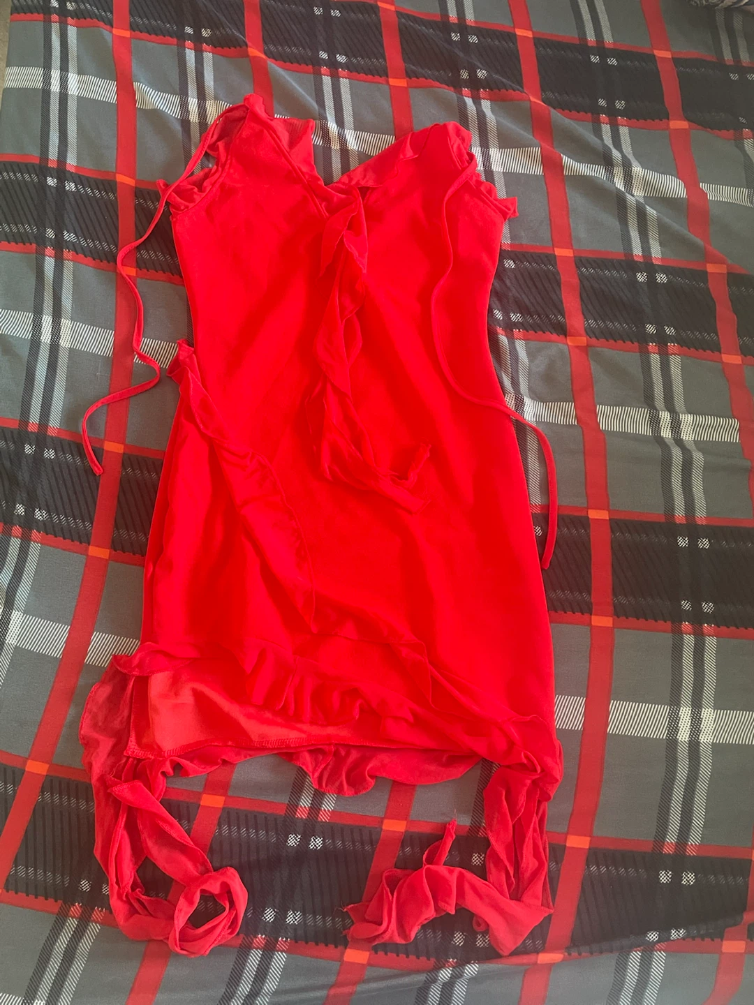 Red Sheer Mini Dress