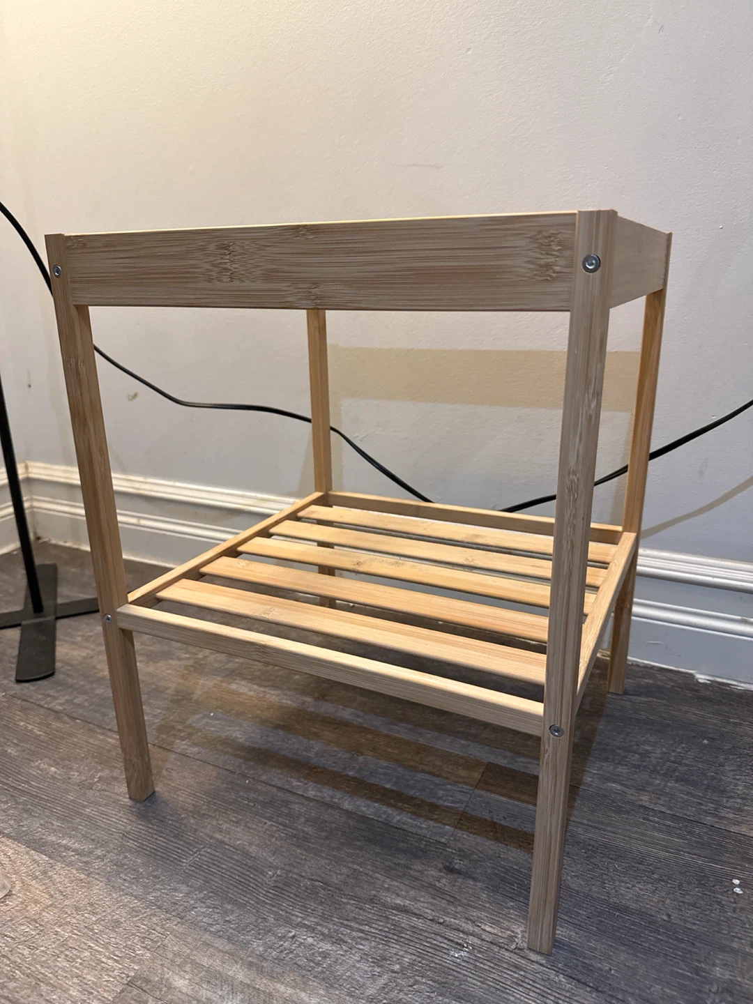 Bamboo and Glass End Table - photo 2