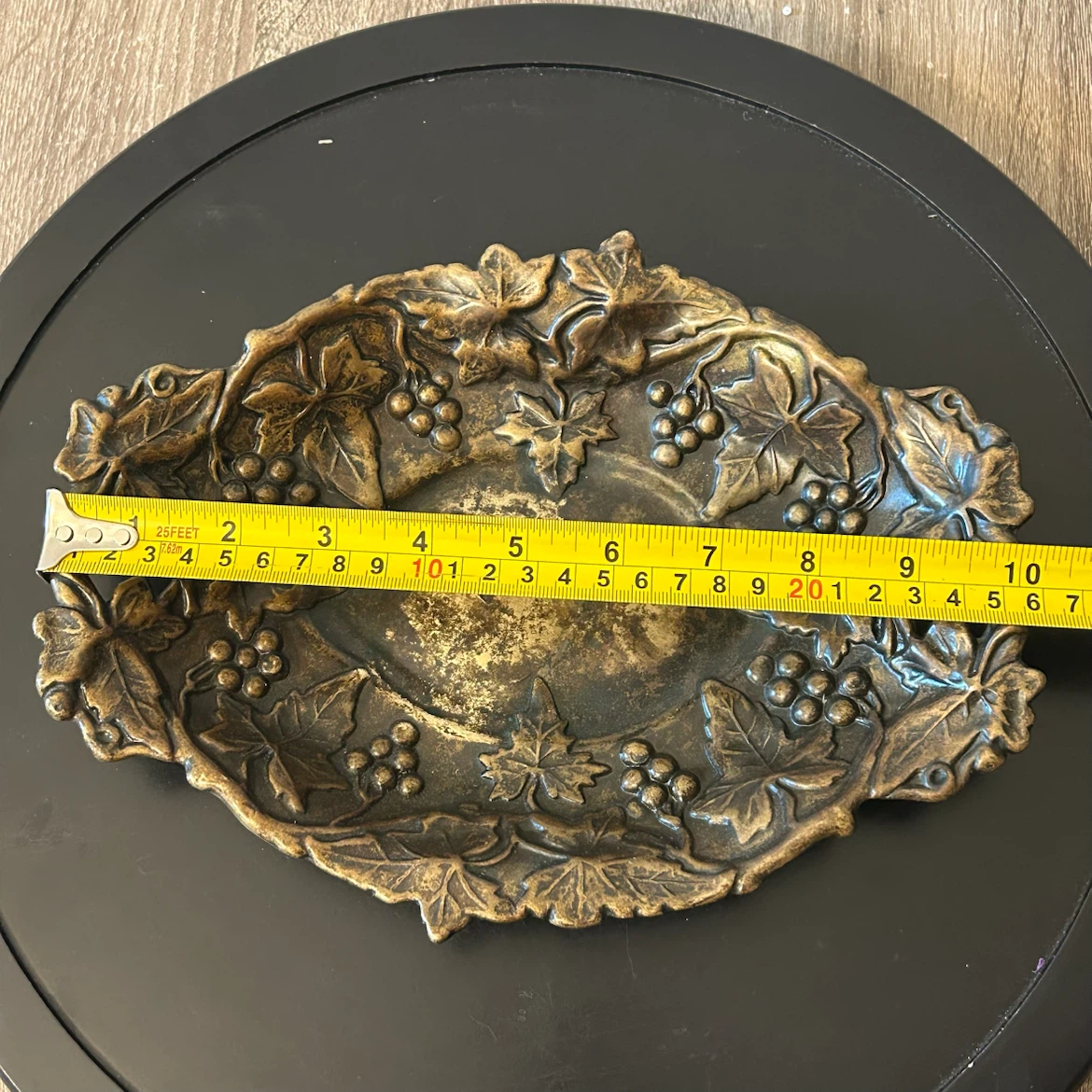 Vintage Made in Italy Brass Grape & Vine Decorative Dish - photo 2