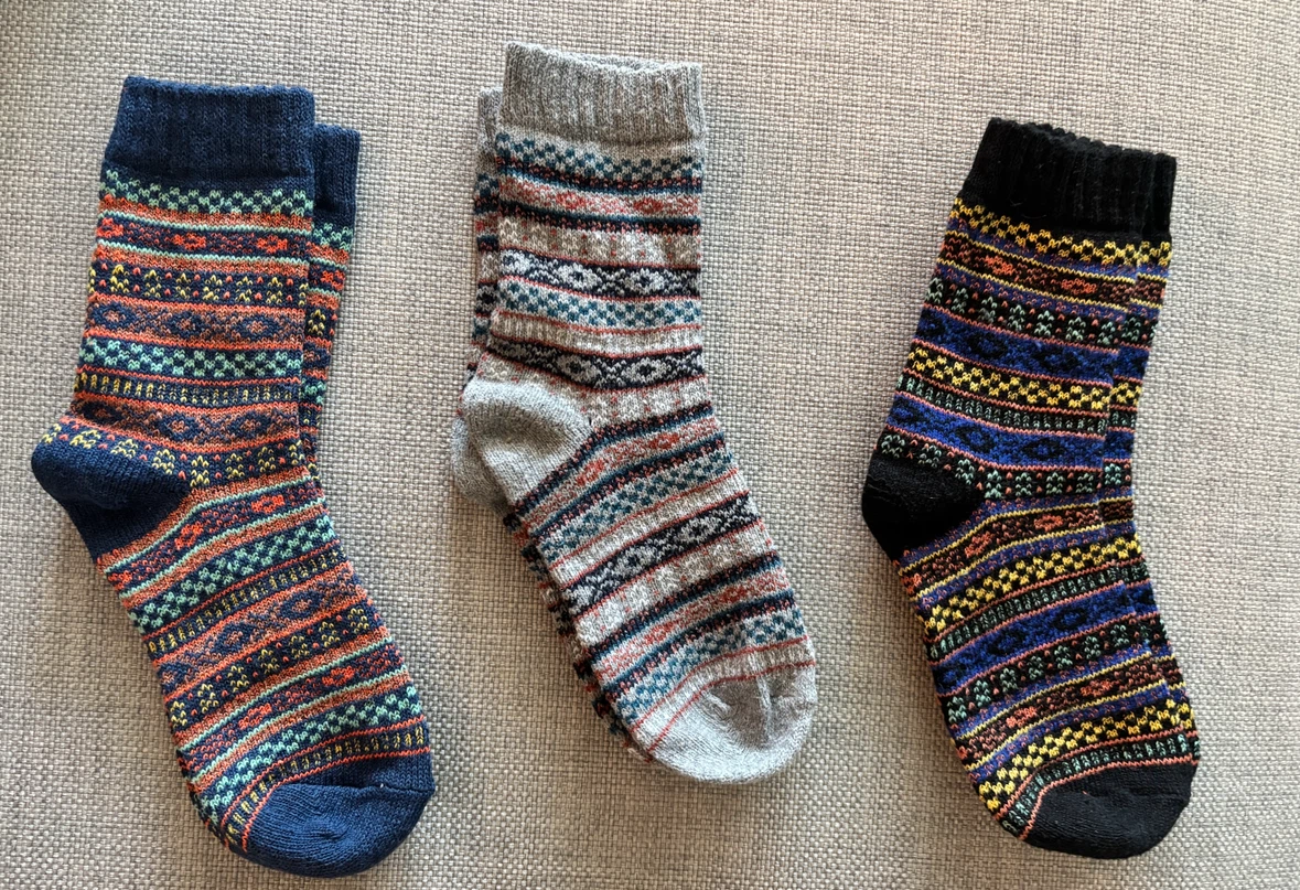 NORDIC Socks 3 Pairs, Merino Wool Socks for Men & Women