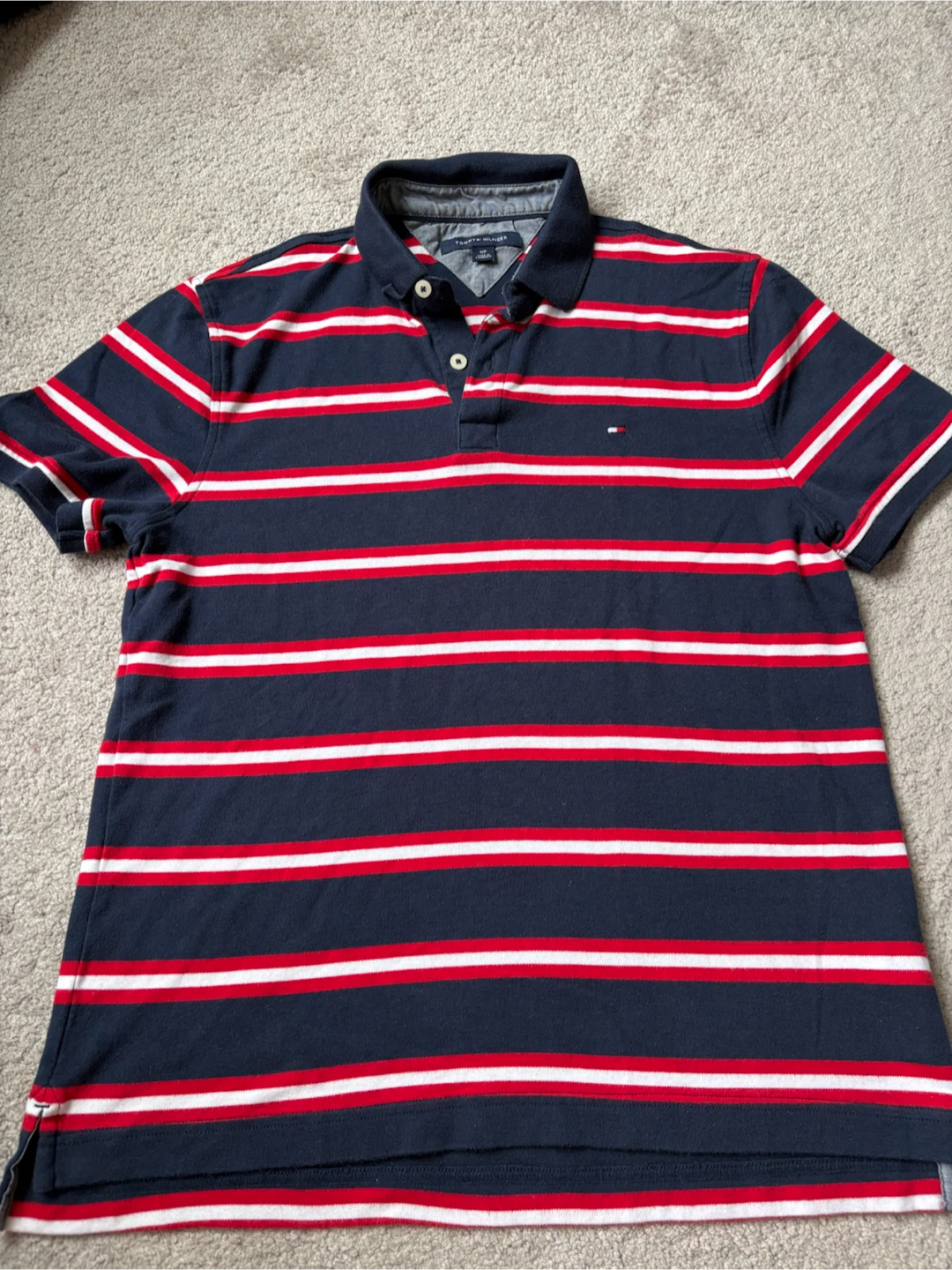 Mens Tommy Hilfiger Striped Polo Shirt - Size S/P