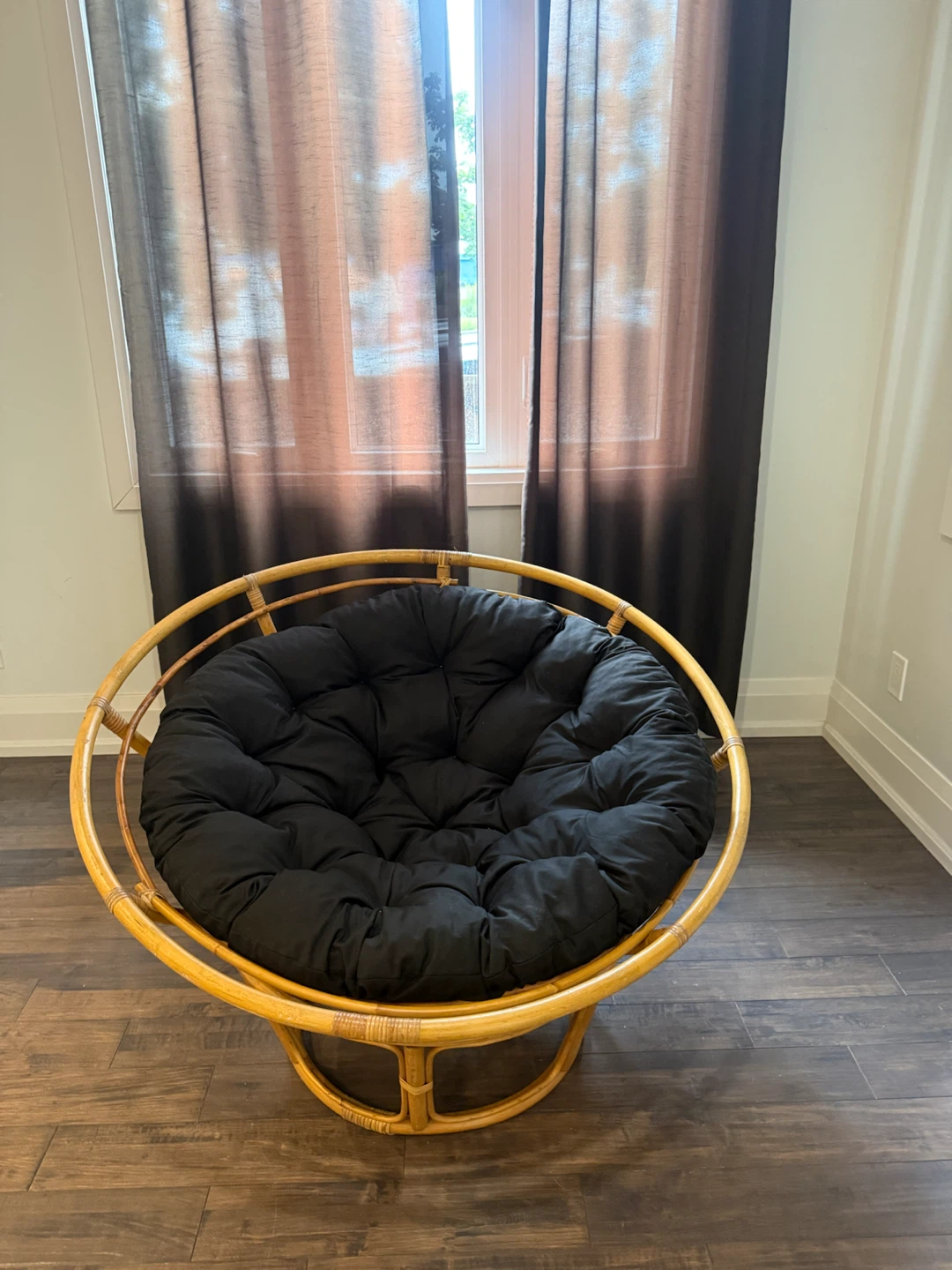 Rattan circle chair with cushion -Papasan