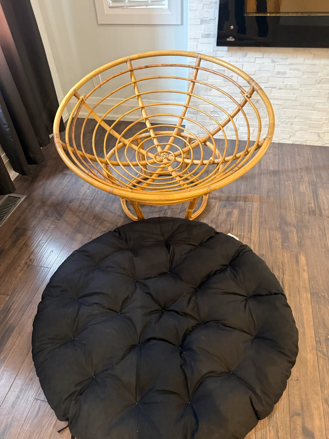 Rattan circle chair with cushion -Papasan - photo 3