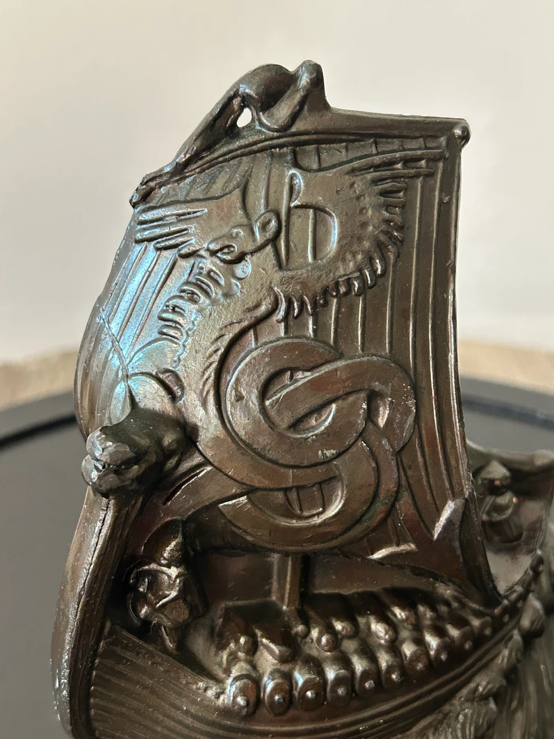 Vintage Cast Metal Viking Longship Bookend - photo 2