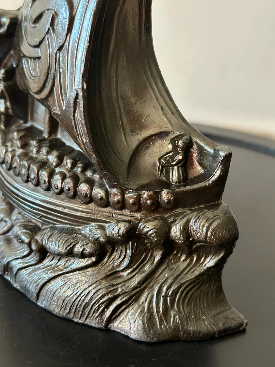 Vintage Cast Metal Viking Longship Bookend - photo 4