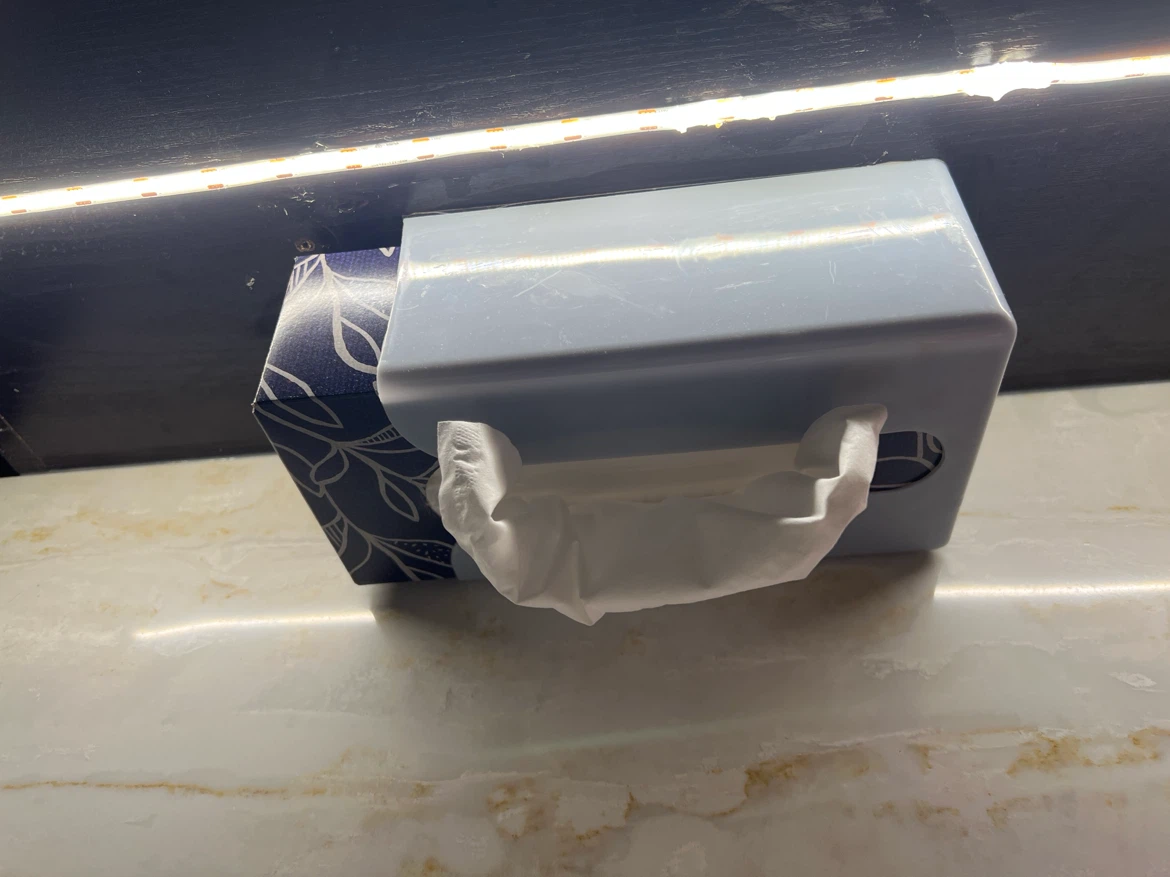 Light Blue Plastic Tissue Box Holder(under cabinet hidden) - photo 3