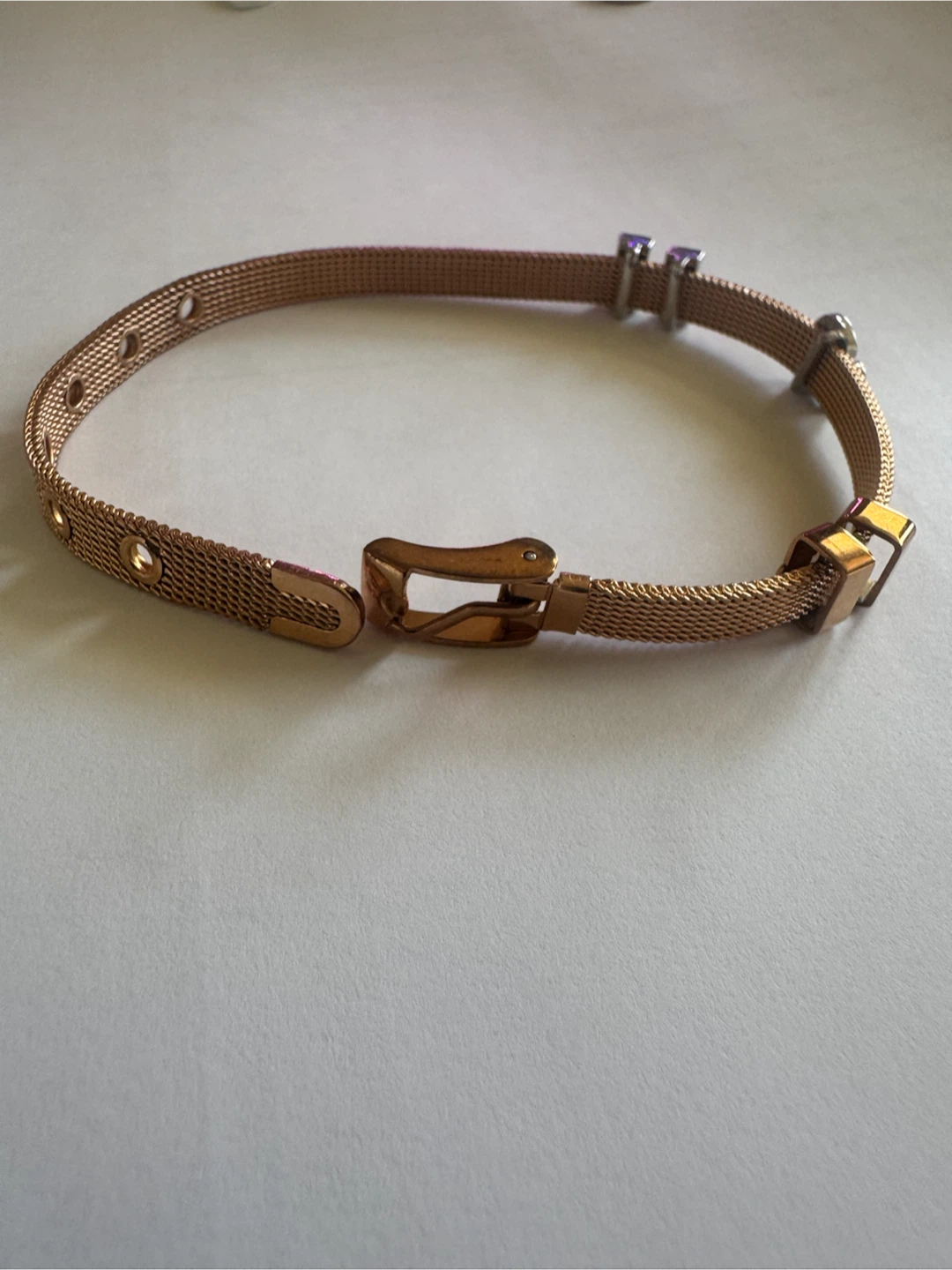 Rose Gold Mesh Charm Bracelet