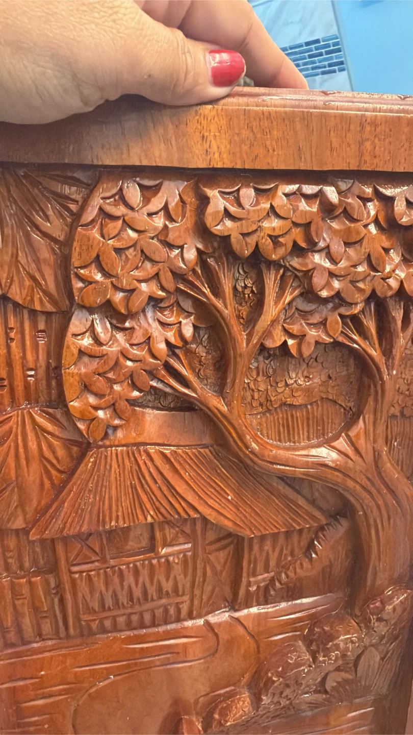 Hand Carved Wood Wall Art Plaque - photo 2