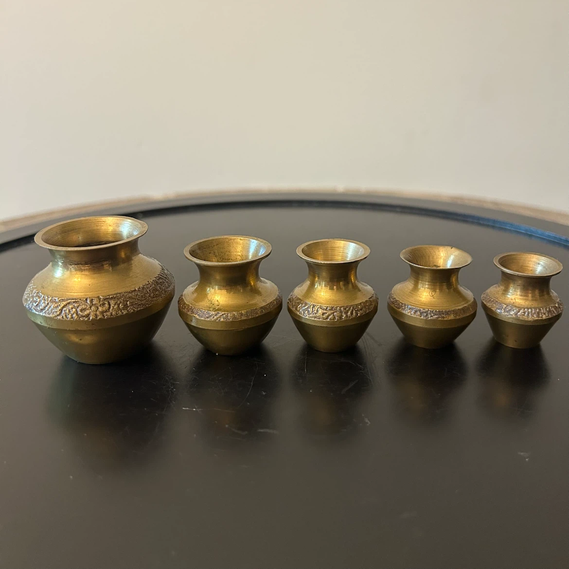 Bhatukali Brass Miniature Stacking Pots