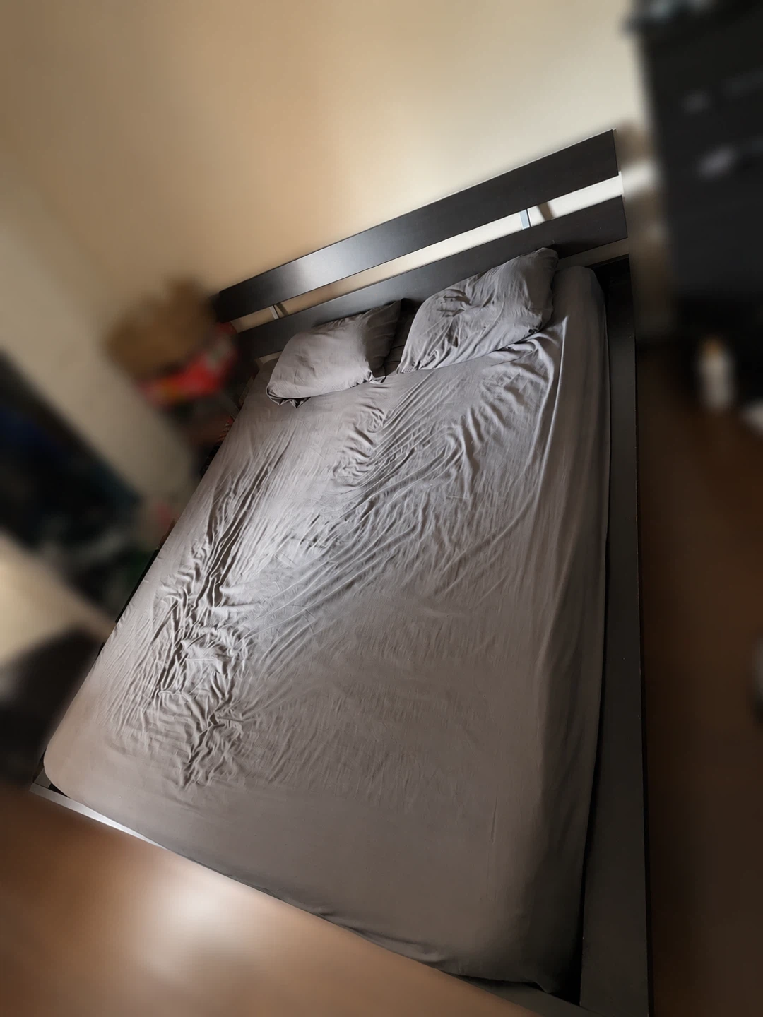King sized bed with mattress