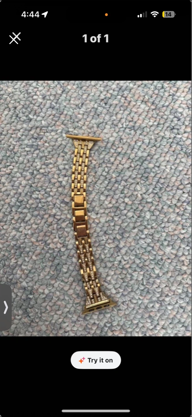 Gold Apple Watch Band with Rhinestones