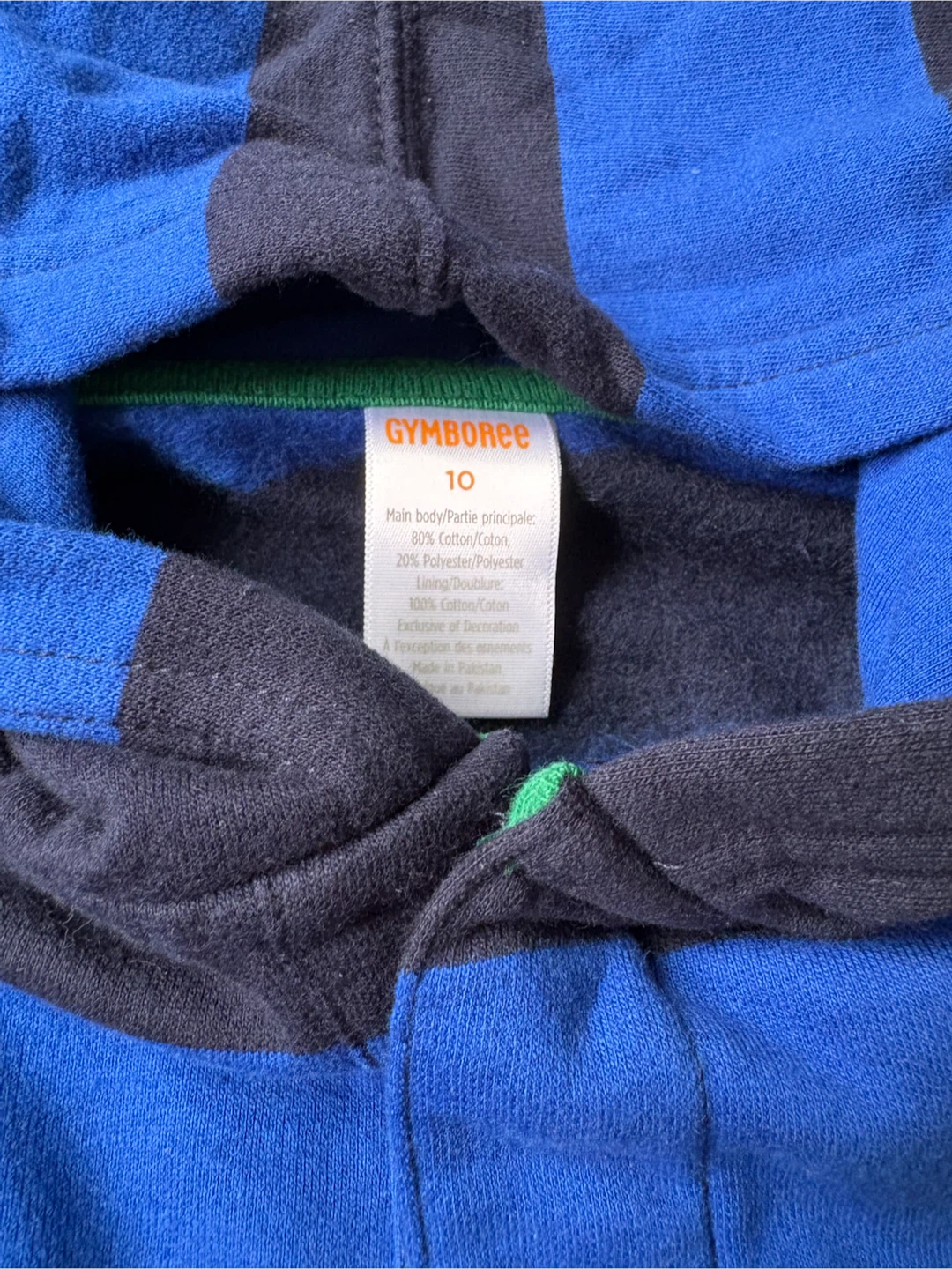 Boys Gymboree Blue Striped Hoodie Size 10 - photo 3