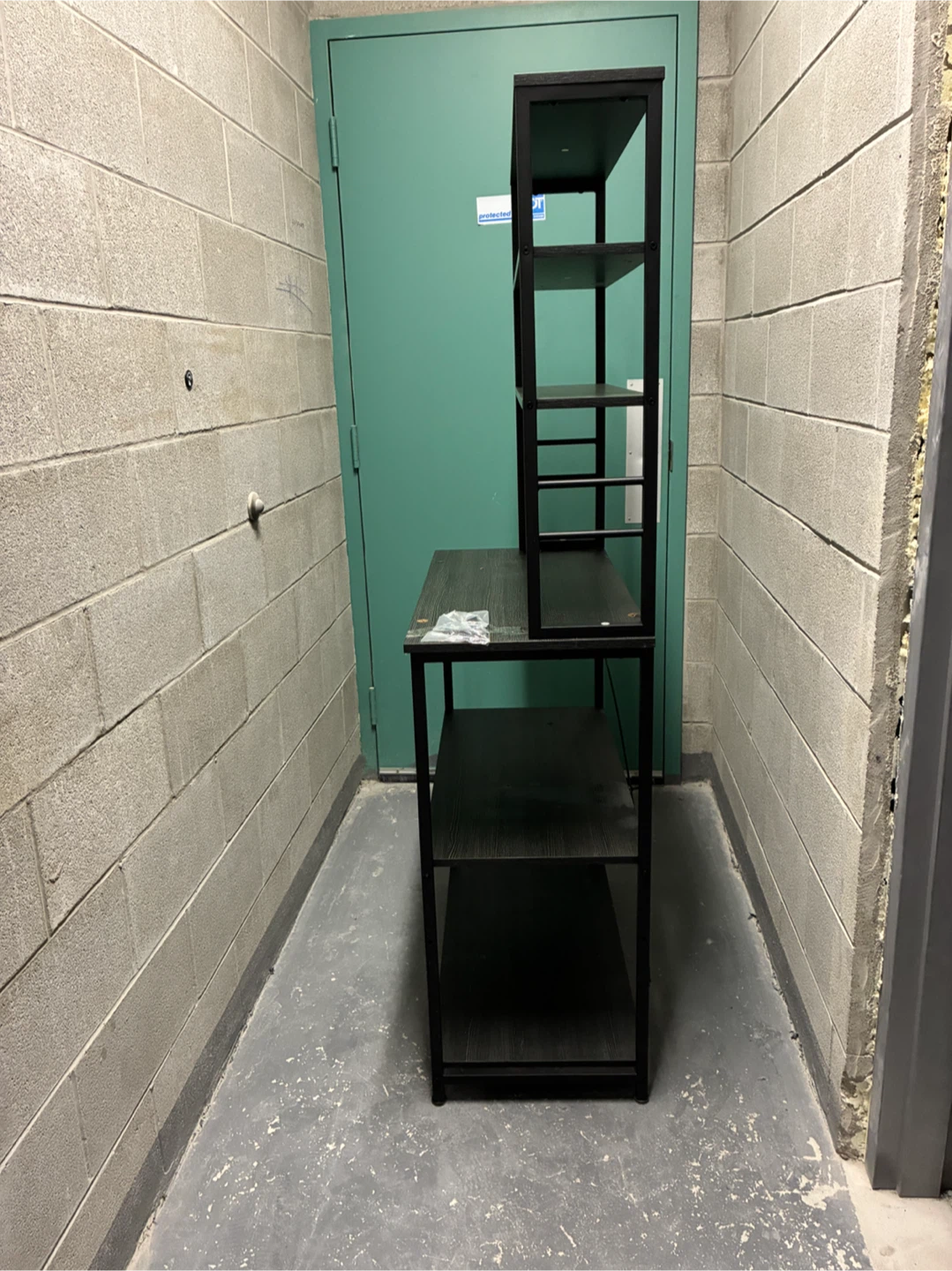 Black Metal and Wood Shelving Unit - photo 3