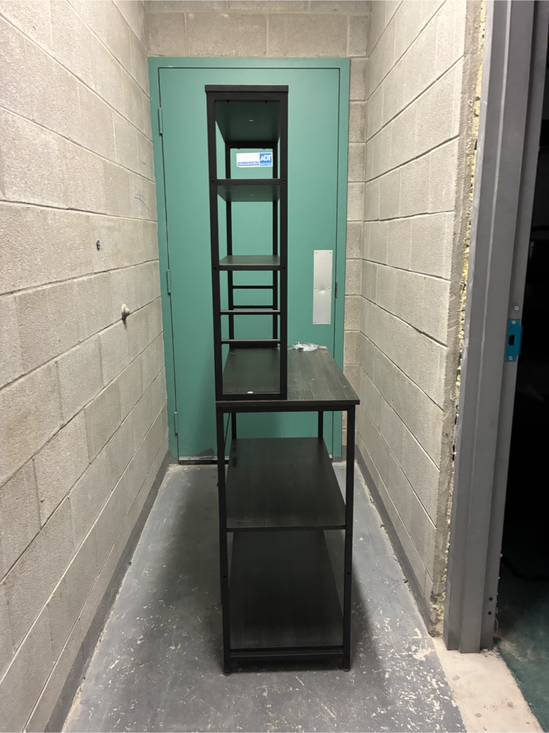 Black Metal and Wood Shelving Unit - photo 4
