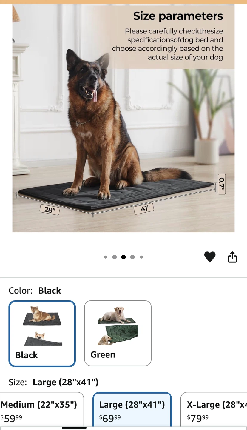 Black Large Dog Bed Mat (28"x41") - photo 3
