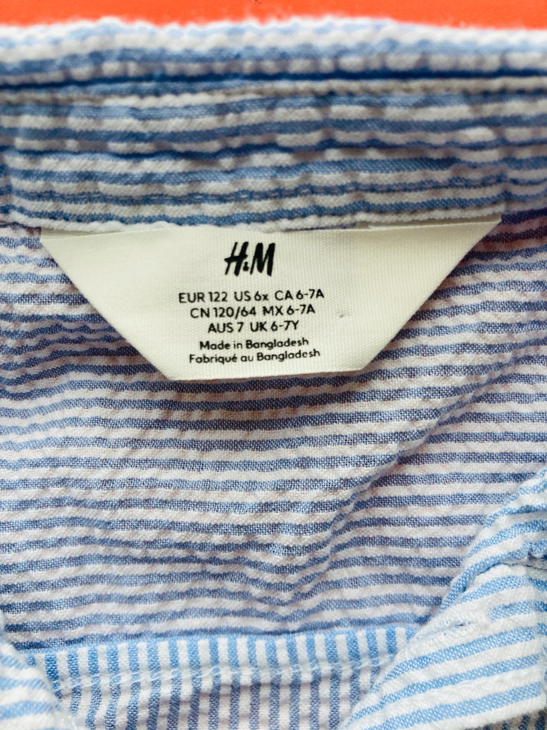 H&M Boys Striped Seersucker Shirt Size 6-7 Years - photo 2