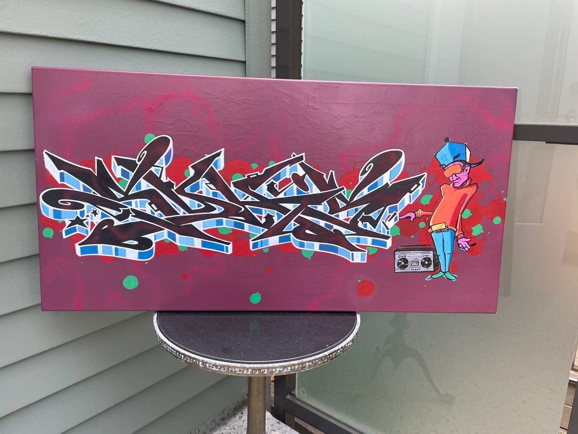 Wildstyle B-Boy Boombox Urban Street Art Painting - photo 2