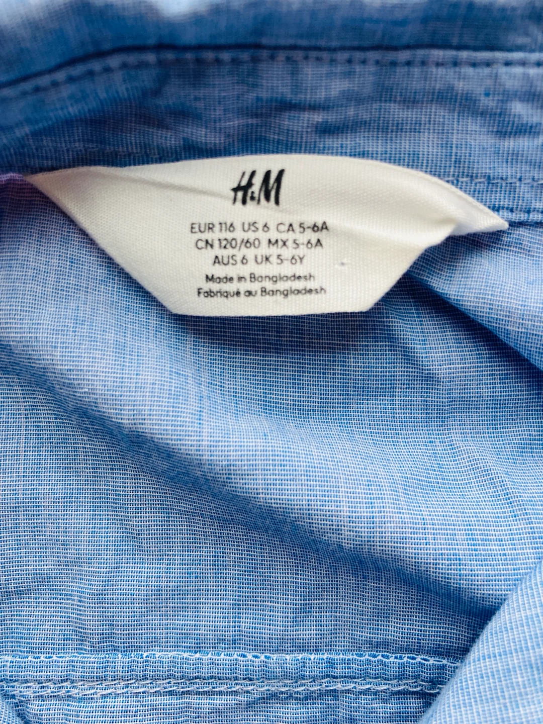 H&M Boys Blue Button-Up Shirt Size 6Y - photo 2