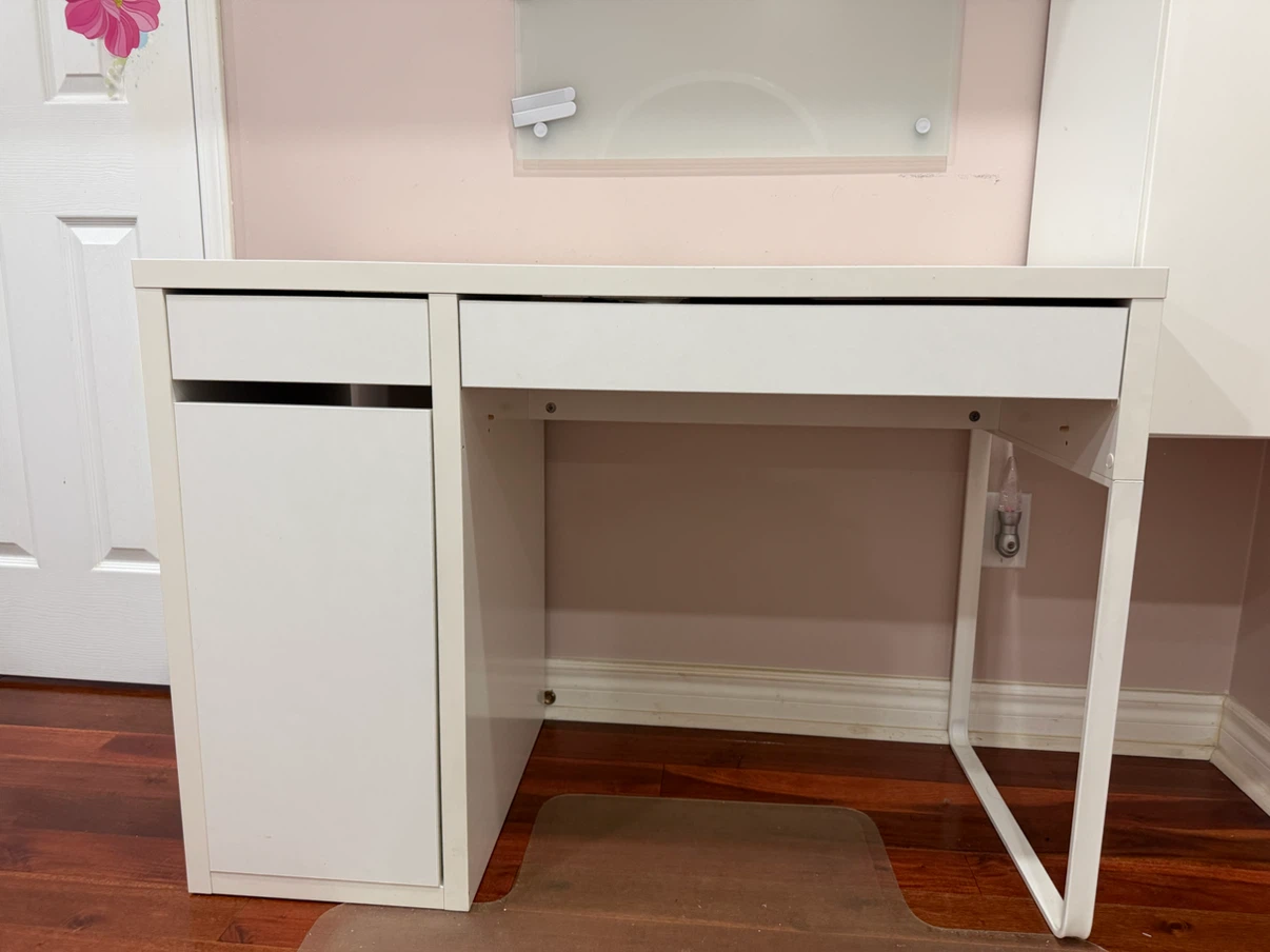 IKEA desk + shelves + glass board - photo 4