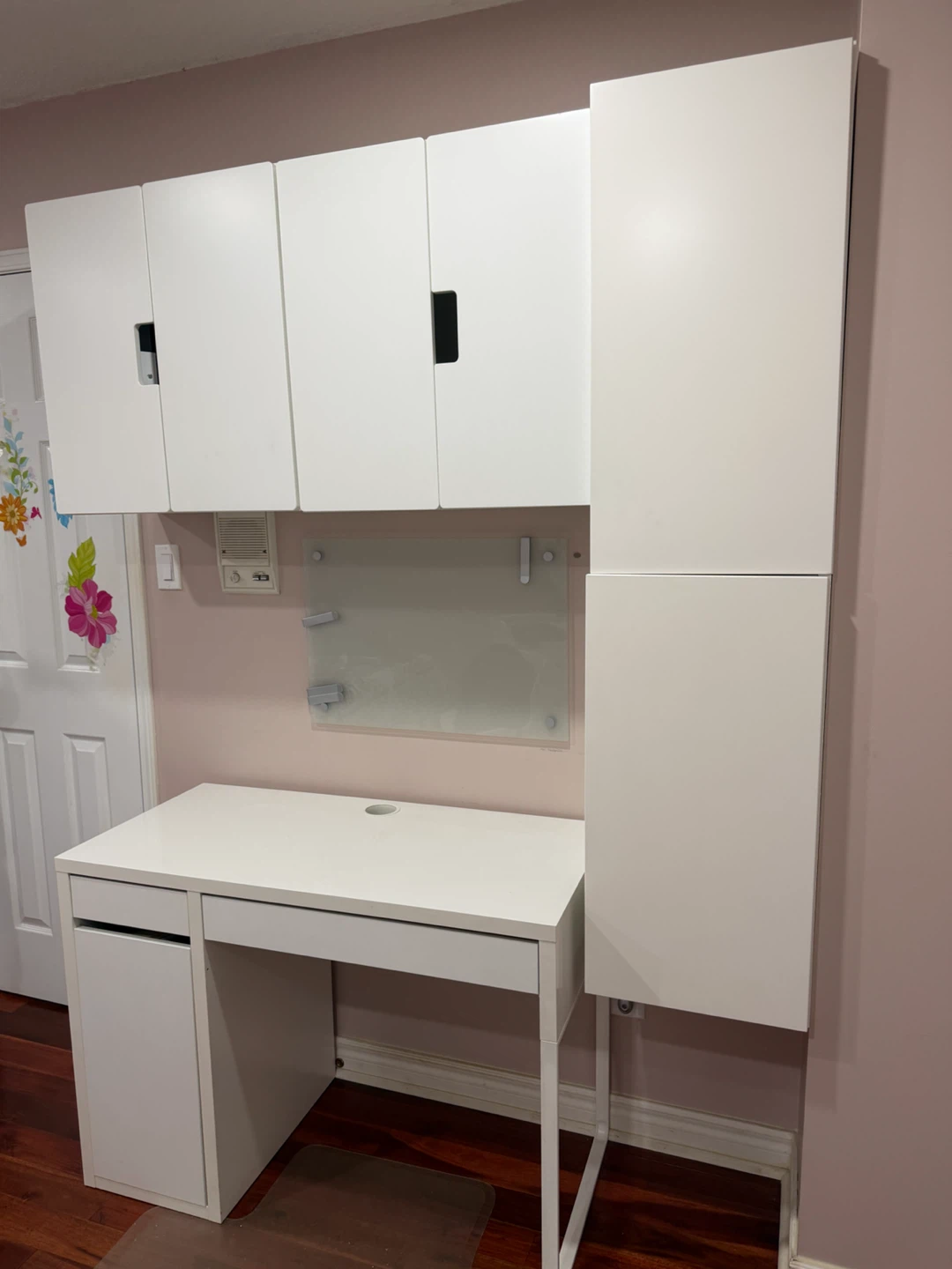 IKEA desk + shelves + glass board - photo 5