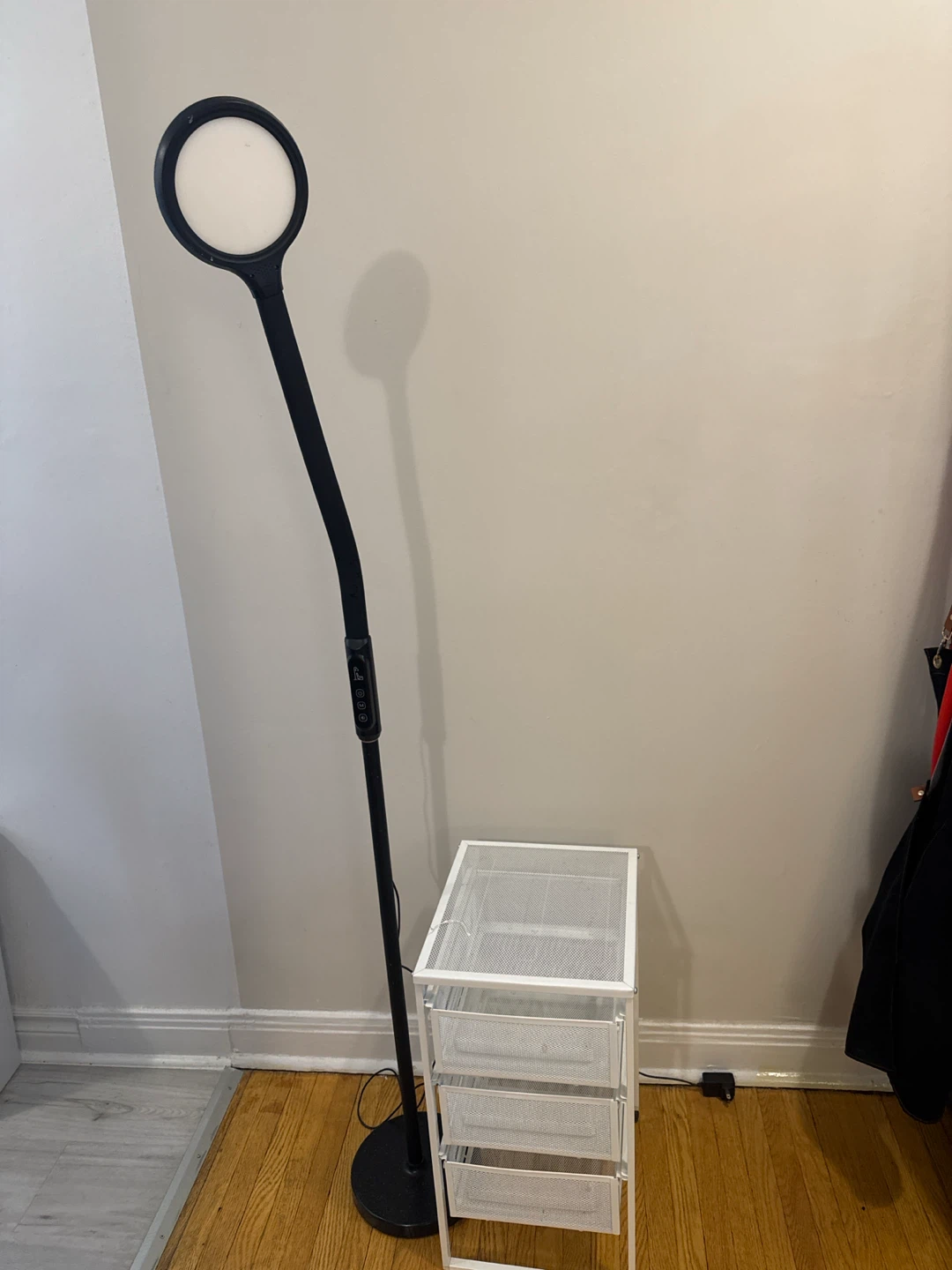 Mesh Storage Cart and touch screen LED lamp