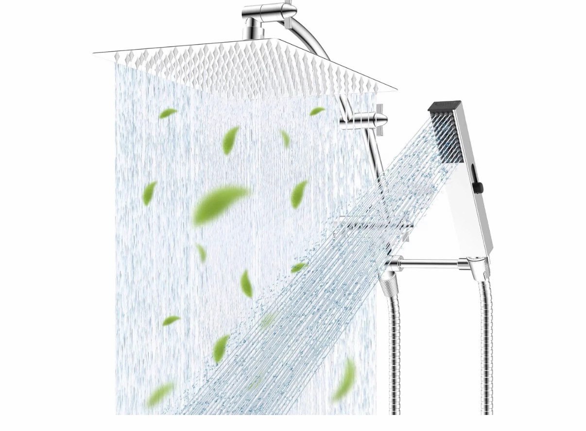 New Hibbent Chrome Shower Head Combo Set