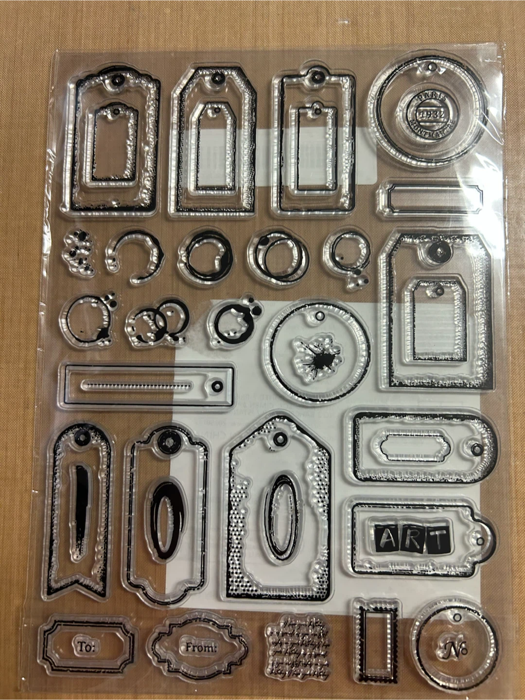 Clear Stamp Set with Tags and Labels