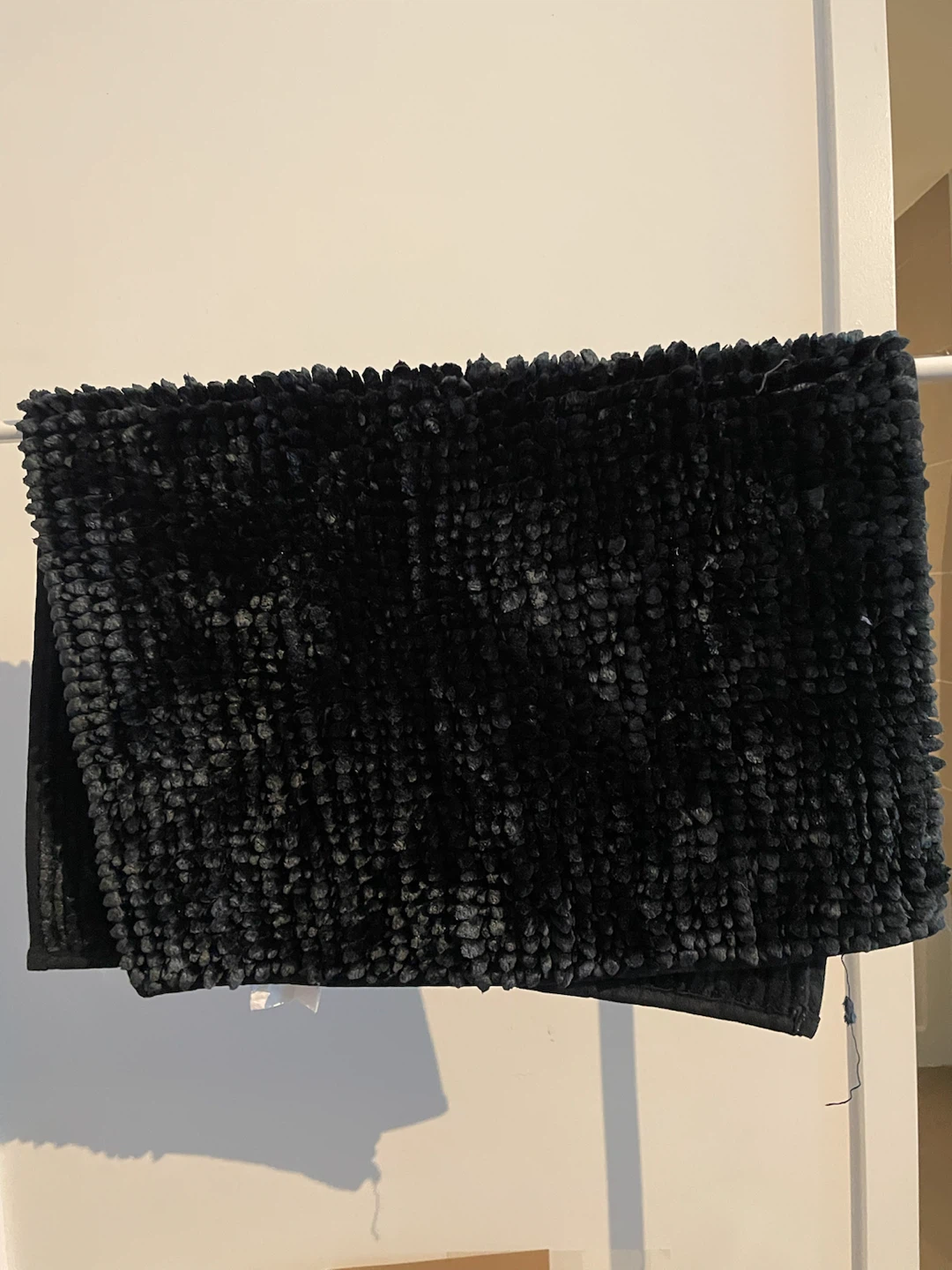 Black Shaggy Bath Mat