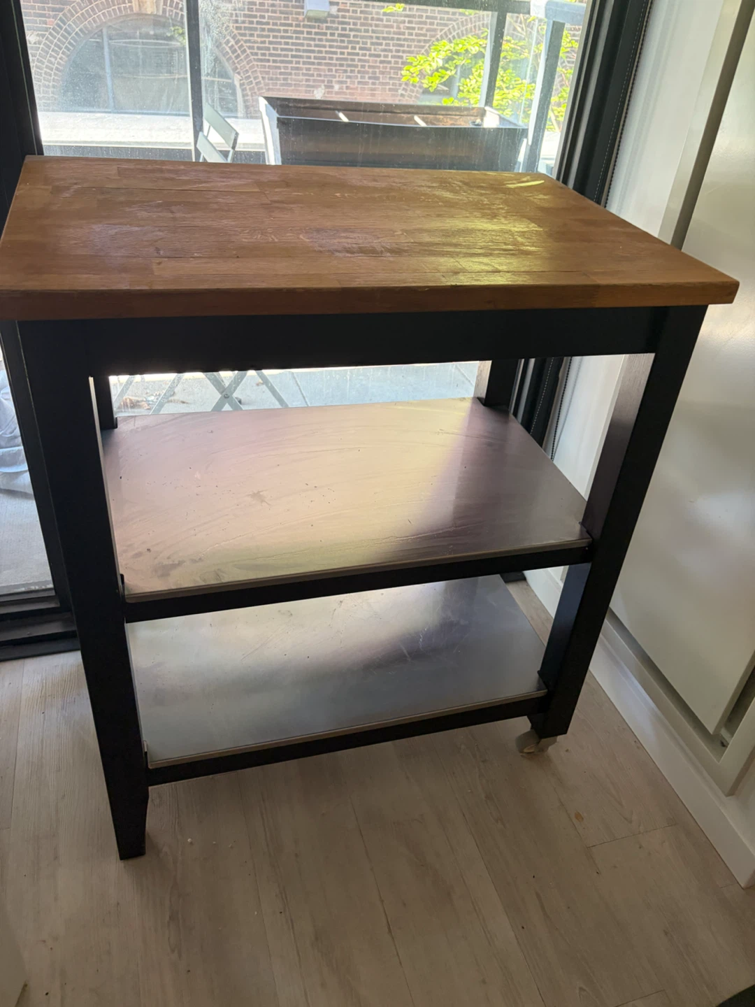 IKEA Kitchen Island Cart with Wooden Top