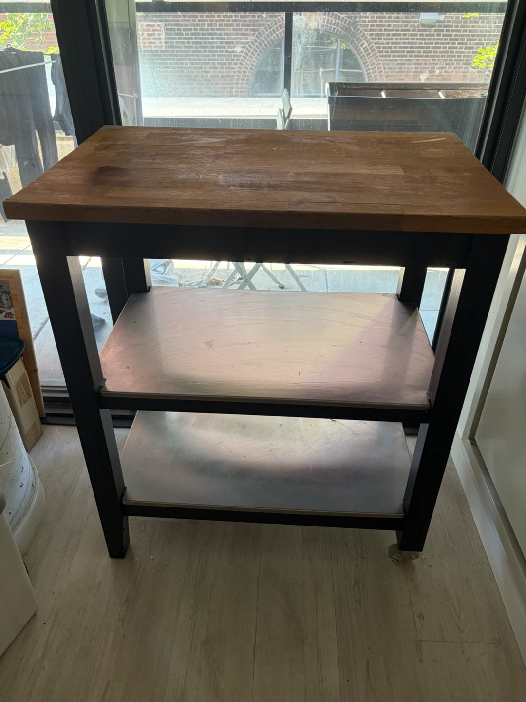 IKEA Kitchen Island Cart with Wooden Top - photo 2