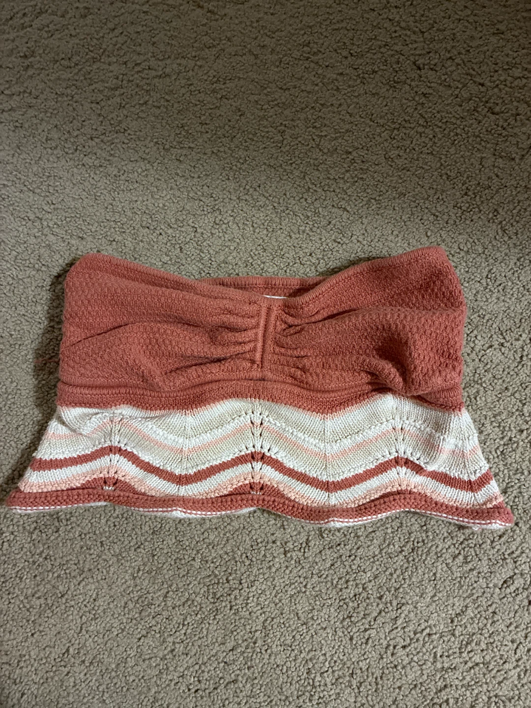 American Eagle Knit Tube Top - Coral/White - Size S