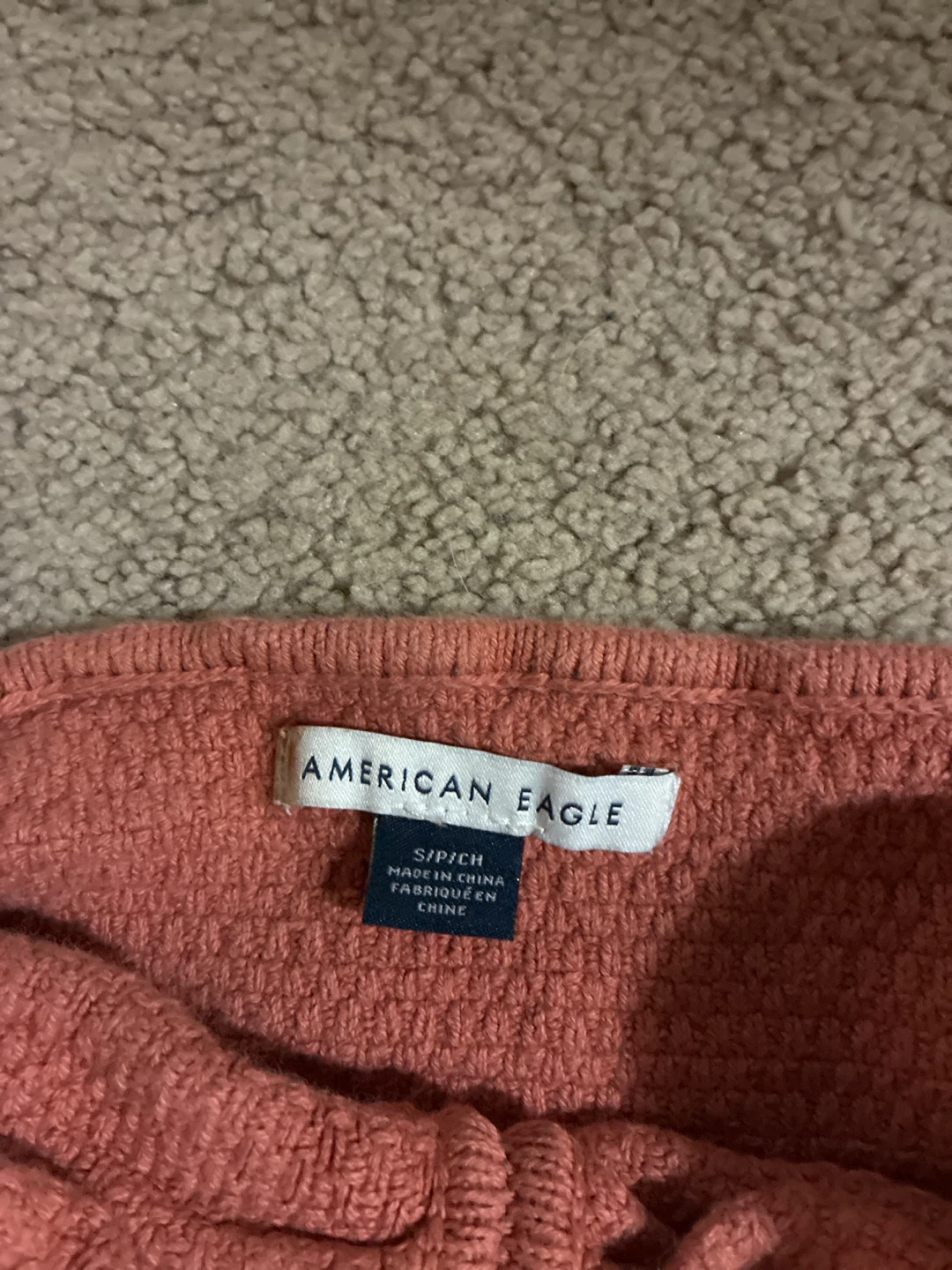 American Eagle Knit Tube Top - Coral/White - Size S - photo 2