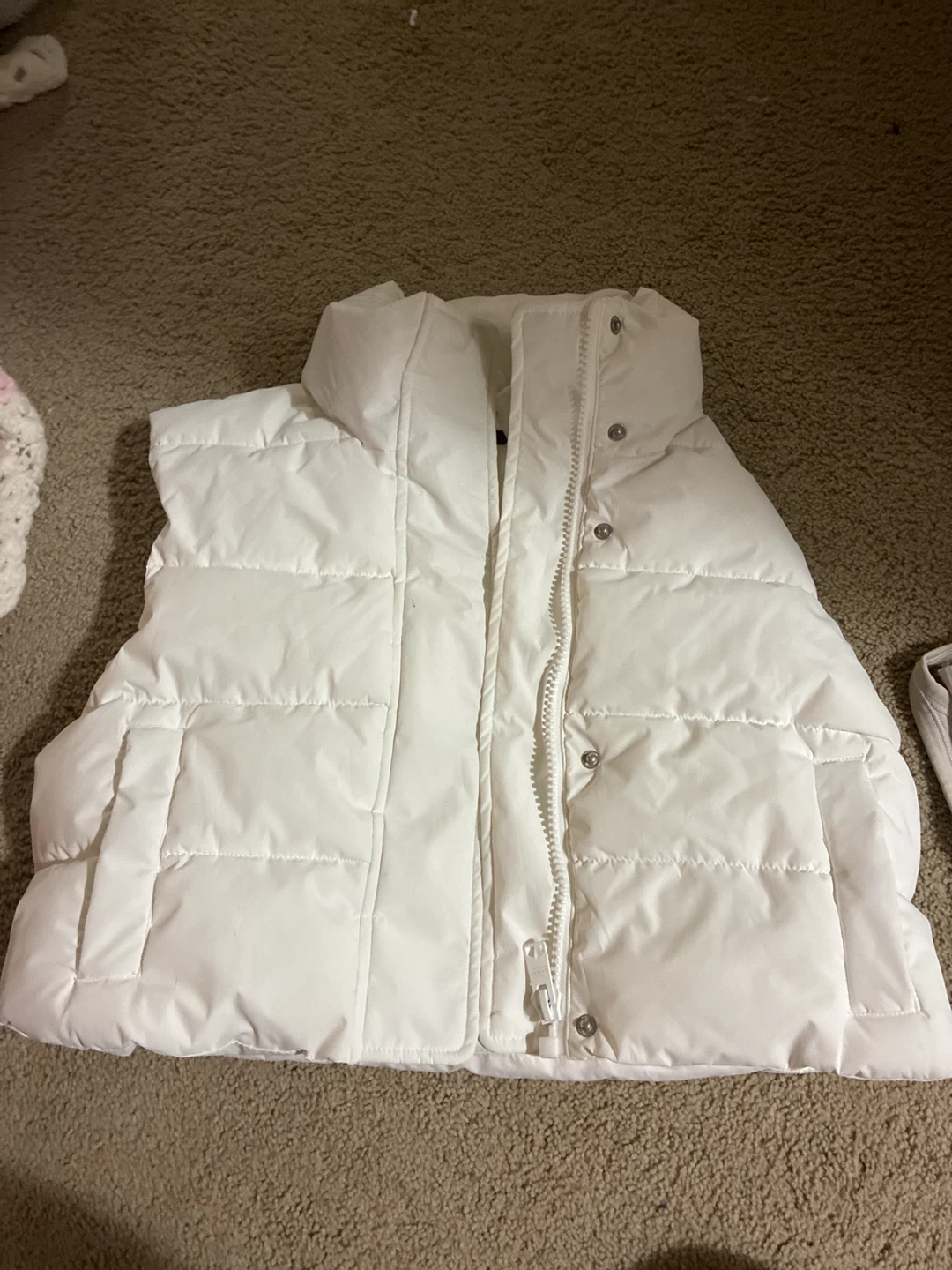 Garage White Puffer Vest